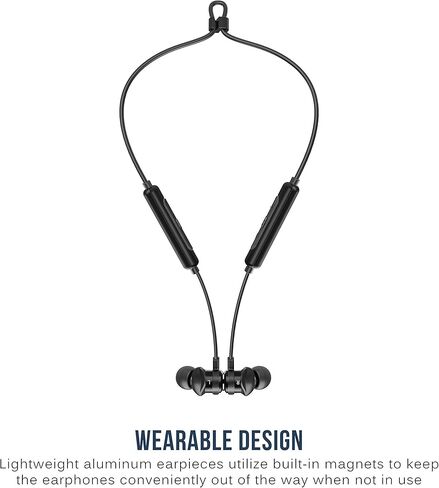 سماعات أذن MEE audio M9B Bluetooth 5.0 لاسلكية داخل الأذن مع ميكروفون مدمج - عمر بطارية طويل 9 ساعات، سماعات أذن مقاومة للماء IPX5 - للتمرين في صالة الألعاب الرياضية باللون الأسود in Kuwait