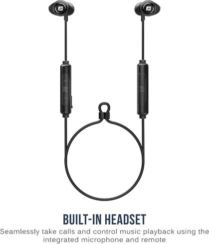 سماعات أذن MEE audio M9B Bluetooth 5.0 لاسلكية داخل الأذن مع ميكروفون مدمج - عمر بطارية طويل 9 ساعات، سماعات أذن مقاومة للماء IPX5 - للتمرين في صالة الألعاب الرياضية باللون الأسود in Kuwait