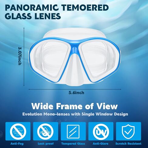 6 Pcs Kids Swim Goggles with Nose Cover Anti Fog Kids Snorkel Swimming Goggles No Leaking 180 Wide Clear View Tempered Glass Scuba Diving Mask for Girls Boys Youth Age 6-14 in Saudi Arabia