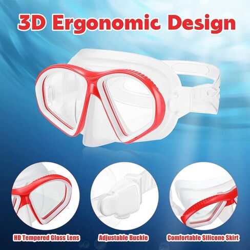6 Pcs Kids Swim Goggles with Nose Cover Anti Fog Kids Snorkel Swimming Goggles No Leaking 180 Wide Clear View Tempered Glass Scuba Diving Mask for Girls Boys Youth Age 6-14 in Saudi Arabia