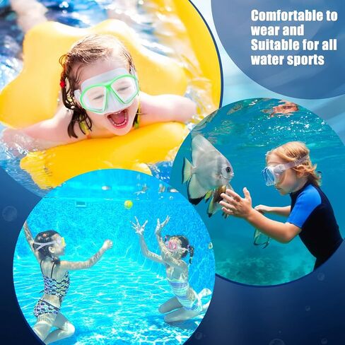 6 Pcs Kids Swim Goggles with Nose Cover Anti Fog Kids Snorkel Swimming Goggles No Leaking 180 Wide Clear View Tempered Glass Scuba Diving Mask for Girls Boys Youth Age 6-14 in Saudi Arabia