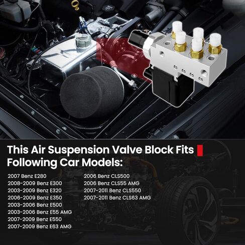 التحكم في كتلة صمام التعليق الهوائي VIGOR متوافق مع 2003-2009 Benz W211 E280 E320 E350 E550 E55 AMG CLS500 CLS550 CLS55 AMG كتلة صمام السيارة، رقم استبدال OEM 2113200158 in Kuwait