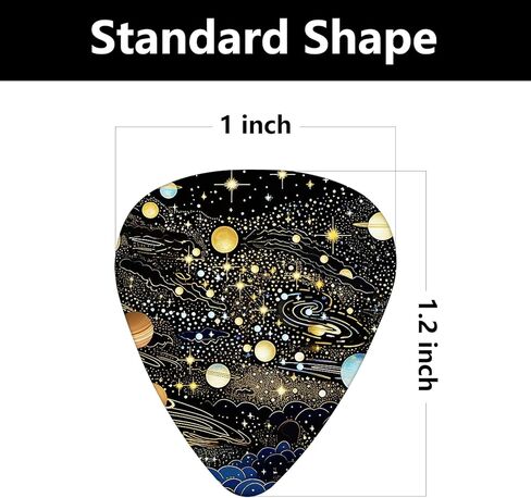 اعواد جيتار سيليلويد متوسطة الحجم من فوكساني، مجموعة 15 قطعة من جيتار الريشة الصوتية المتنوعة، حامل اعواد جيتار كهربائي مضحك هدية ملحقات القيثارة مع صندوق تخزين in Kuwait