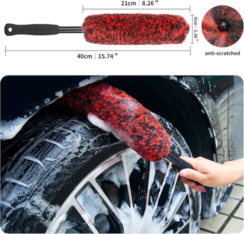 Wheel Brush Kit for Cleaning Wheels and Tires(4 Pack), 2X Soft Wheel Cleaning Brushes, Detailing Brush and Stiff Tire Brush, Durable Car Wheel Rim Brush Kit for Car Rim and Tire Detailing in Saudi Arabia