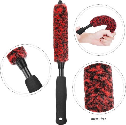 Wheel Brush Kit for Cleaning Wheels and Tires(4 Pack), 2X Soft Wheel Cleaning Brushes, Detailing Brush and Stiff Tire Brush, Durable Car Wheel Rim Brush Kit for Car Rim and Tire Detailing in Saudi Arabia