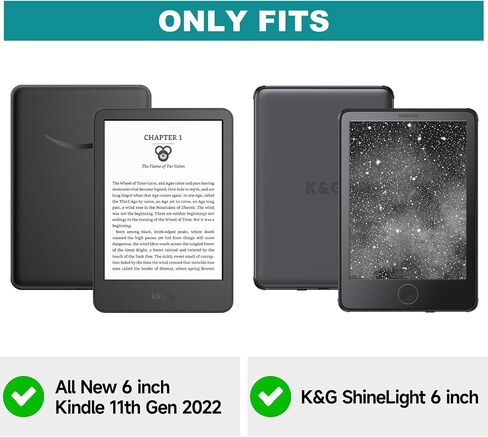 حافظة Ayotu رفيعة لجهاز Kindle الجديد مقاس 6 بوصات (إصدار الجيل الحادي عشر 2022)، غطاء ذكي من جلد البولي يوريثان الملون مع خاصية التنبيه/السكون التلقائي، يناسب فقط إصدار Kindle الأساسي مقاس 6 بوصات 2022، المكتبة in Kuwait