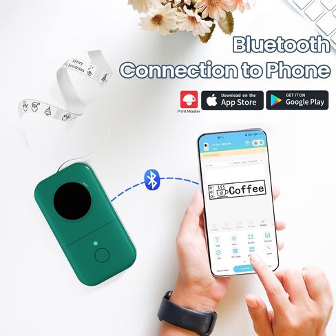 D30 Label Maker Machine With Tape, Bluetooth Mini Label Printer With Built-In Cutter, Portable Thermal Sticker Small Labeler For Barcode,Tags,Naming,Food,Files,Spice Jar,Bottles,Etc. (Black) in Saudi Arabia