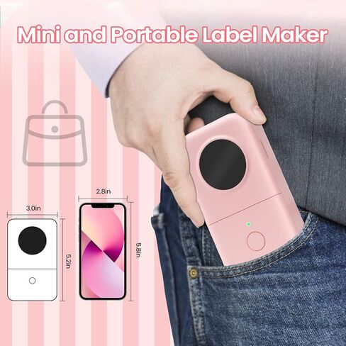 صانع الملصقات - آلة طابعة ملصقات صغيرة حرارية ذكية - طابعة ملصقات محمولة لاسلكية تعمل بالبلوتوث من COLORWING D30، متوافقة مع iOS وAndroid (قابلة لإعادة الشحن عبر USB) in Kuwait