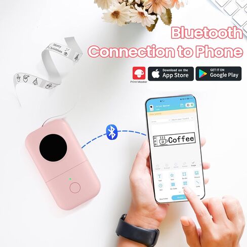 صانع الملصقات - آلة طابعة ملصقات صغيرة حرارية ذكية - طابعة ملصقات محمولة لاسلكية تعمل بالبلوتوث من COLORWING D30، متوافقة مع iOS وAndroid (قابلة لإعادة الشحن عبر USB) in Kuwait