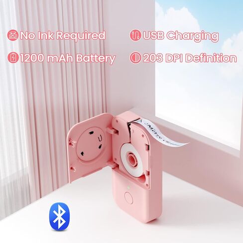 صانع الملصقات - آلة طابعة ملصقات صغيرة حرارية ذكية - طابعة ملصقات محمولة لاسلكية تعمل بالبلوتوث من COLORWING D30، متوافقة مع iOS وAndroid (قابلة لإعادة الشحن عبر USB) in Kuwait