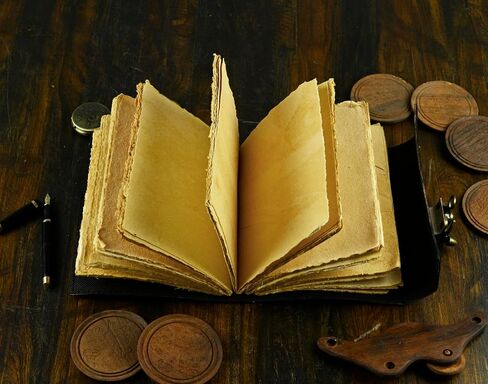 Vintage Leather Journal with Semi Precious Stone Black Triple Moon Design 200 pages Antique Deckle Edge Paper - Book of Shadows, Grimoire Journal, for Men and Women -(7x5) inches in Saudi Arabia