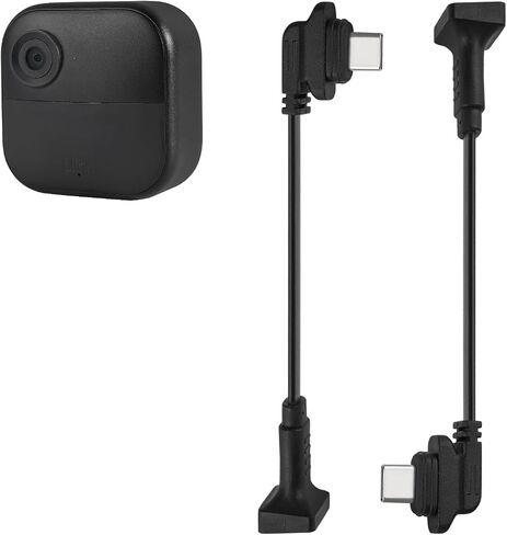 كابل تمديد ALERTCAM 2Pack متوافق مع Blink Outdoor 4 (الجيل الرابع)، سلك تمديد USB صغير أنثى على شكل حرف L إلى ذكر من النوع C، كابل تمديد طاقة مسطح من النوع C لـ Blink 4 (الجيل الرابع) in Saudi Arabia