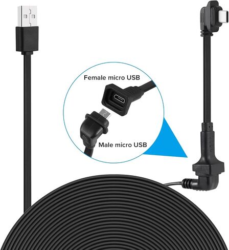 كابل تمديد ALERTCAM 2Pack متوافق مع Blink Outdoor 4 (الجيل الرابع)، سلك تمديد USB صغير أنثى على شكل حرف L إلى ذكر من النوع C، كابل تمديد طاقة مسطح من النوع C لـ Blink 4 (الجيل الرابع) in Saudi Arabia