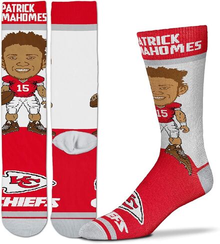 FBF - حذاء NFL Kansas City Chiefs Player # للرجال والنساء، جوارب رسمية ليوم الألعاب - Patrick Mahomes #15 in Saudi Arabia