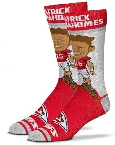 FBF - حذاء NFL Kansas City Chiefs Player # للرجال والنساء، جوارب رسمية ليوم الألعاب - Patrick Mahomes #15 in Saudi Arabia