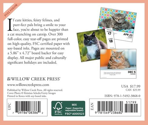Willow Creek Press Cats Daily 2024 Box/Desk Calendar (5.86" x 4.72") in Saudi Arabia