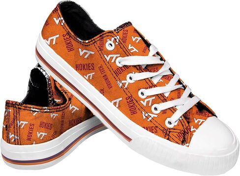 FOCO Virginia Tech Hokies NCAA Womens Low Top Repeat Print Canvas Shoes - 7 in Saudi Arabia