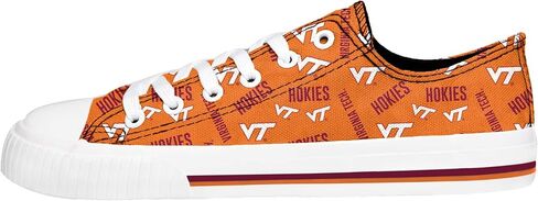 FOCO Virginia Tech Hokies NCAA Womens Low Top Repeat Print Canvas Shoes - 7 in Saudi Arabia