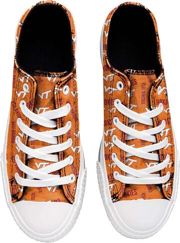FOCO Virginia Tech Hokies NCAA Womens Low Top Repeat Print Canvas Shoes - 7 in Saudi Arabia