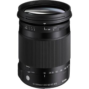 Sigma 886306 18-300mm F3.5-6.3 Contemporary DC Macro OS HSM Lens for Nikon, Black