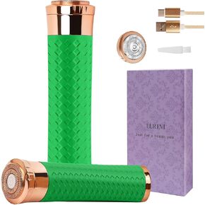 Facial Hair Remover for Women, Painless Rechargeable Hair Removal Device, Comes with 2 Replacement Heads, Portable Electric Shaver/Razor for Face, Chin, Upper Lip, arms and Peach Fuzz (Purple) in Kuwait