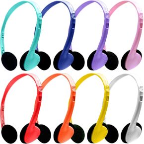 10 Pack Kids Headphones Bulk for School Classroom, Multi Color Wired Headphones for Kids Students Child, 3.5mm Jack (10 Pack)