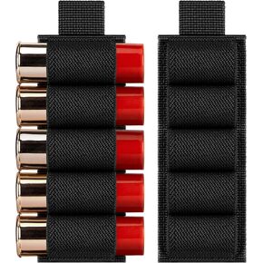 bvya 2 Pack Tactical Outdoor 5 Round Shotgun Shell Holder Ammunition Pistol Bullet Reload Holder with Adhesive Backing Sticker