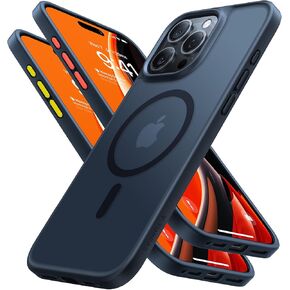 TORRAS Magnetic Shockproof Guardian Designed for iPhone 15 Pro Max Case[Compatible with MagSafe] [Military Grade Drop Tested] Slim Frosted Case for iPhone 15 Pro Max Case (6.7"), 2023, Black Titanium