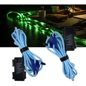 P auke'réi Luminous Paracord Light, Camping Rope Light, Tent Wind Rope Light, Warning Light, Waterproof Marine Rope, Nylon Rope, Outdoor LED Rope Light, Φ6mm, L16.4ft / 5m (Neon Green, 2 pcs)