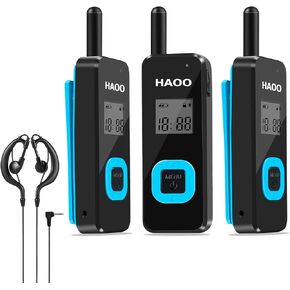 Ultra Mini Walkie Talkies Two Way Radio Portable with LCD FM Transceiver/FRS/GMRS for Indoor&Outdoor,Security,Hotel,Restaurant,Services,Supermarket Barber,Beauty Salon,Hospital Tourism,3 Pack