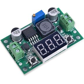 3PCS LM2596 DC-DC Buck Power Converter Module, Adjustable Voltage Regulator 4-40V to 1.25-37V Buck Converter with LED Voltmeter Display