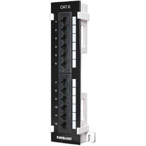 Intellinet 24-Port Cat-6 Network Patch Panning Rack-Mount-PRAGERER TRAGE 3MM 50 MICRO-INCH PLATED COSTS-Black ، 520959 in Kuwait