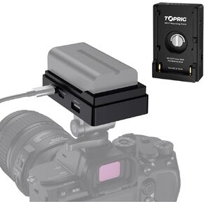 toprig Accsoon NP-F Battery Adapter Plate for DSLR Camera Monitor, Input 20W/Output 30W, 6-8.4V DC Out, Mini&Lightweight