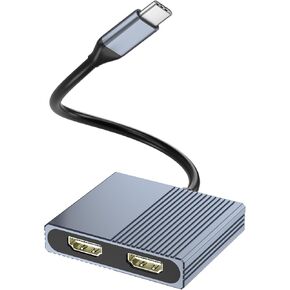 Dual HDMI Adapter for 2 Monitors, Dual 4K@60Hz HDMI Splitter for Dual Monitors, Dual Monitor Adapter, HDMI Splitter Extended Display, USB C Laptop Docking Station Dual Monitor for Dell/Mac/HP/Lenovo
