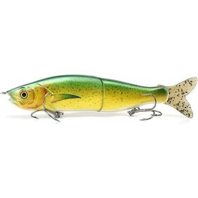 Glide Bait with PVC Tail Swimbait Sinking Hard Fishing Lure with Soft Tail Metal Joint Fishing Tackle Set for Bass Trout Shad Perch Pike Musky for Freshwater Saltwater