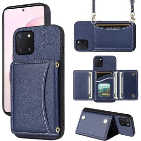 Phone Case for Samsung Galaxy Note 10 Lite Wallet Cover with Crossbody Shoulder Strap and Leather Credit Card Holder Pocket Slim Flip Purse Stand Cell Accessories A81 M60S N770F Girls White in Kuwait