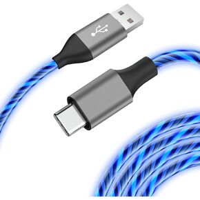 Light-Up USB-C Charging Cable - Fast Charging Cord Type-C - Compatible with iPhone 17/16/15/Pro/Plus/Pro Max, Galaxy S24/S23/S22/S21/S20, iPad, Pixel, and More (Rainbow,6ft) in Kuwait