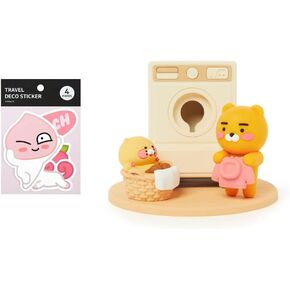 Official KAKA0 Ryan and Apeach Merchandise Gift Set- Coin Laundry Theme Ryan and Choonsik Silicone Charging Stand Dock Compatible with Apple Watch/Galaxy Watch + Ryan Apeach Tube Muzi Large Stickers
