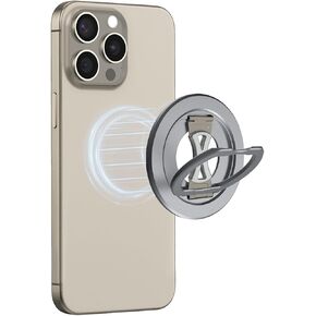 Omio Magnetic Phone Ring Holder Compatible with MagSafe, Removable Metal Magnetic Phone Grip Stand 360 Rotation Kickstand Finger Ring Magnet for iPhone 16/15/14/13/12 Pro Max fits Mag Safe Accessories