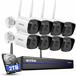 أنظمة كاميرا ANNKE CCTV 8 قنوات 3K Lite H.265+ AI DVR مع 1 تيرابايت HDD، اكتشاف الإنسان/المركبة، (8) كاميرات CCTV قبة HD 1920TVL 1080p، وتنبيهات البريد الإلكتروني والتطبيقات الفورية مع اللقطات