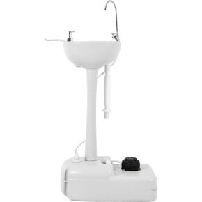 YITAMOTOR Portable Camping Sink w/Towel Holder, Soap Dispenser, Foot Operated – 17 L Fresh Water Capacity, Hand Wash Basin Station for Worksites, Camping, Travel, Boat, Gathering, Garden, White