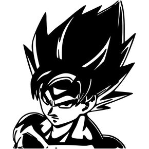 Black Vinyl Decal Anime Sticker for Laptop Tablet Car Window Wall Gaming Desk Heroe Super (Kakaroto)