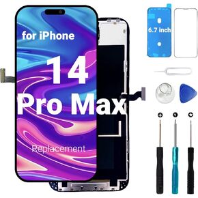 for iPhone 14 Pro Max Screen Replacement 6.7" LCD in-Cell COF Display with 120Hz Promotion, Touch Digitizer Assembly with Repair Tools (A2651, A2893, A2894, A2895, A2896)