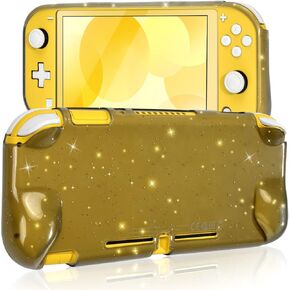 DLseego Protective Case for Nintendo Switch Lite, Transparent Glitter Bling Soft TPU Cover with Shock-Absorption and Anti-Scratch Design Back Bulge Protective Case Crystal Glitter - Clear