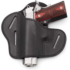 The Ultimate Leather Gun Holster | 3 Slot Pancake Style Belt Holster | Handmade in The USA! | Fits All 1911 Style Handguns Relentless Tactical
