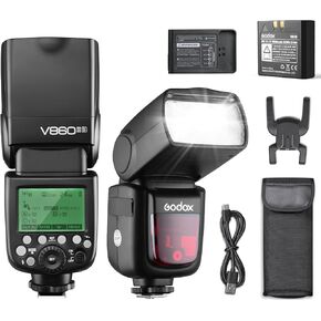 Godox V860II-N V860IIN Camera Flash Speedlite i-TTL HSS 2.4G Li-ion Battery Compatible for Nikon DSLR Cameras + HuiHuang USB LED