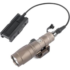 M600C 600 Lumens Tactical Flashlight, with Remote Pressure Switch and Switch Mount Plate （Fit 20mm Picatinny Rail） M300 M600 Series Tactical Flashlight for 20mm Picatinny Rail （DE）