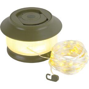 65.6ft Camping String Lights|3000mAh Retractable String Lights Waterproof, 5Modes Outdoor Lights String for Tent,Yard,Hiking,Decoration,Christmas(Transparent/White lampshade,Random Shipment