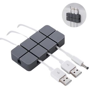 8 Palace Grids Cord Holder, Charging Cable Organizer with Adhesive, Cable Management, Charging Cord Organizer, Sticks to Wood, Marble, Metal, Glass, Cord Holder for Nightstand, Desk, Office