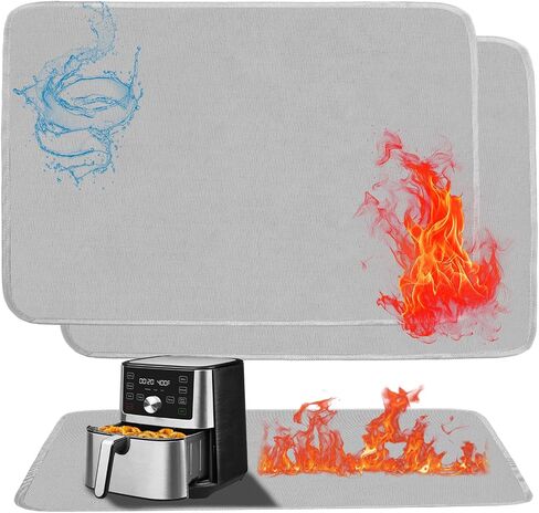 Heat Resistant Mats for Countertop, 15x18in, Fiberglass Base with Silicone Resin Coating, Protects from Heat up to 1022, Gray in Saudi Arabia
